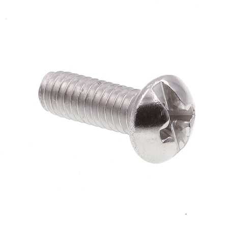 Prime-Line Machine Screw, Round, Phil/Sltd Comb Drive No. 8-32 X 1/2in 18-8 Stainless Steel 25PK 9003493
